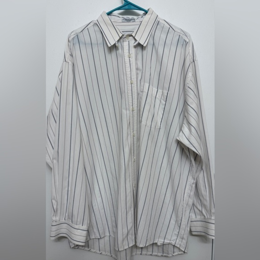 Vintage Pierre Balmain 17.5 34 Striped Dress Shirt Made In Canada XL